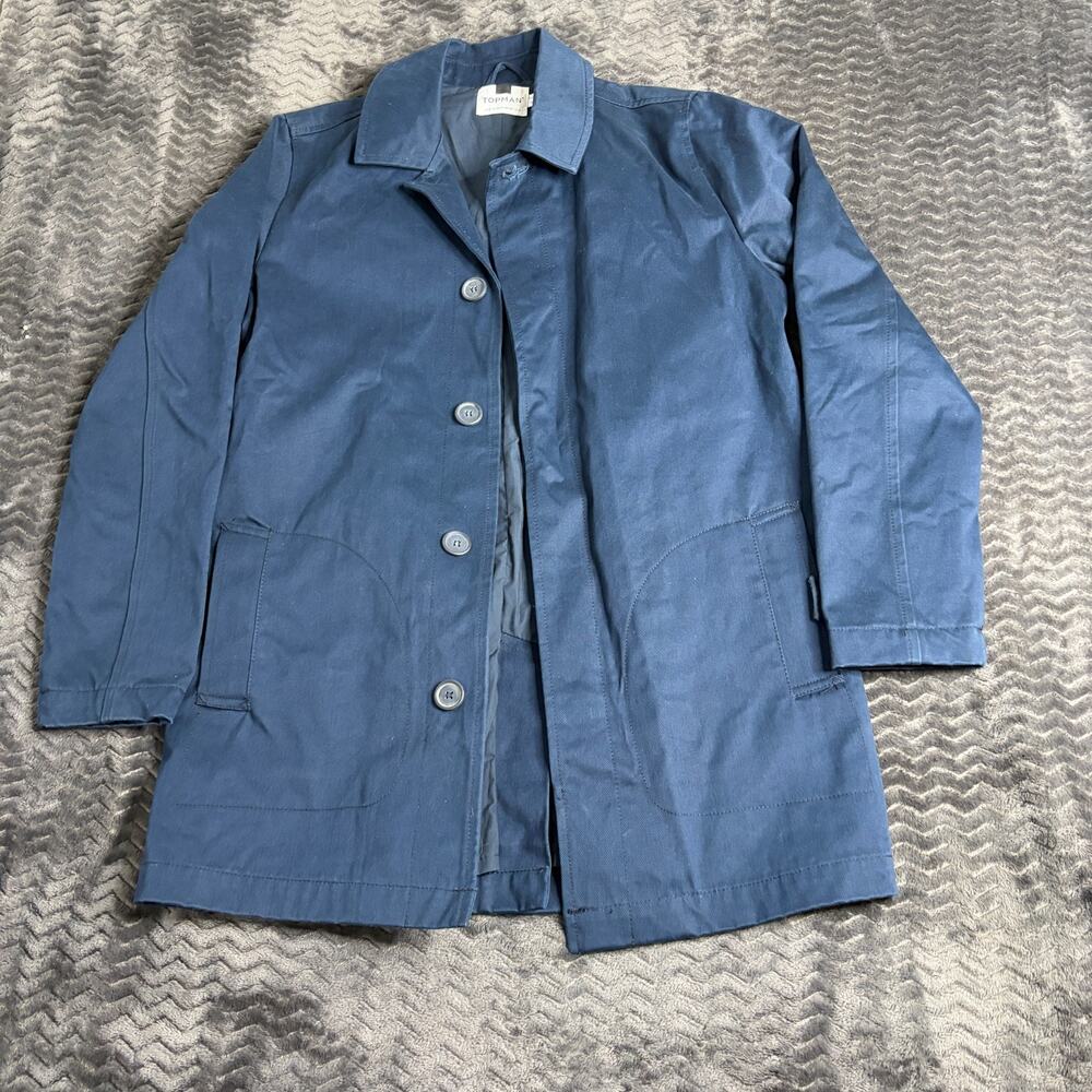 Top man navy blue trenchcoat Size Small